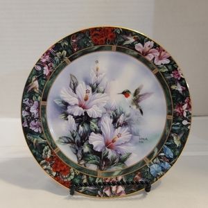 Vtg 1992 W. L. George By Lena Liu "The Ruby-Throated Hummingbird PorcelainPlat